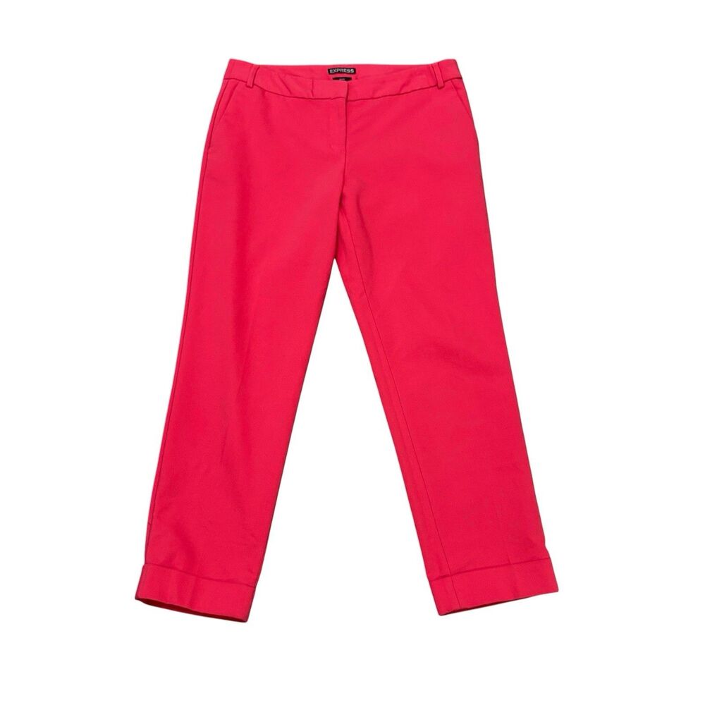 Express Editor Cuffed Cropped Pants Pink Size 6R